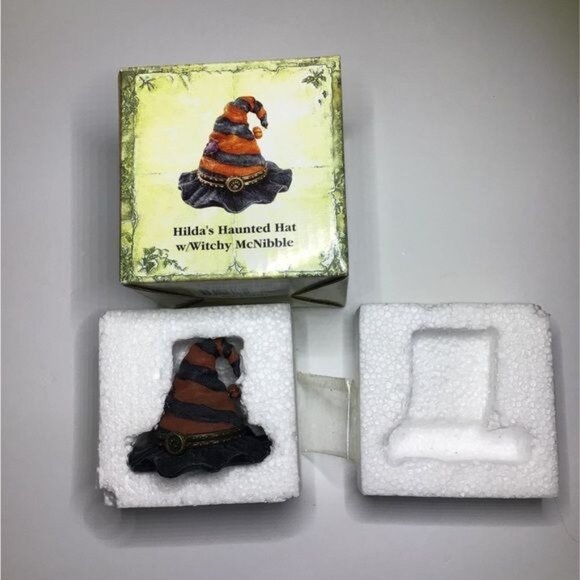 Boyds Treasure Boxes, Hilda's Haunted Hat w/ Witchy McNibble Style#392183**Rare - Picture 9 of 10